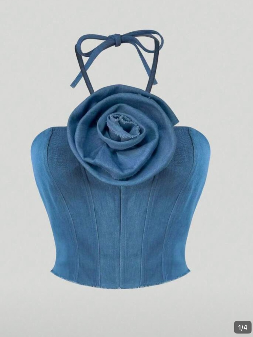 SHEIN Blue Rose Halter Camisole